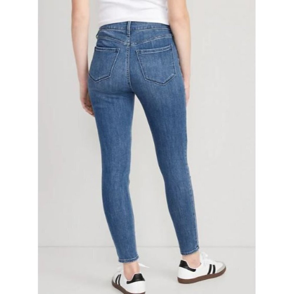 Old Navy High Rise Wow Super Skinny Denim Jeans Women Size 14 Short NWT Stretch - Picture 2 of 15